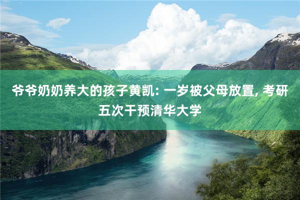 爷爷奶奶养大的孩子黄凯: 一岁被父母放置, 考研五次干预清华大学