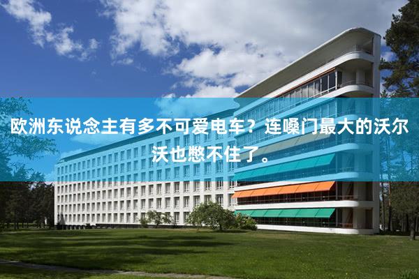 欧洲东说念主有多不可爱电车？连嗓门最大的沃尔沃也憋不住了。