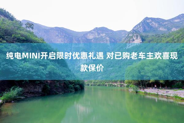 纯电MINI开启限时优惠礼遇 对已购老车主欢喜现款保价
